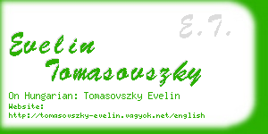 evelin tomasovszky business card